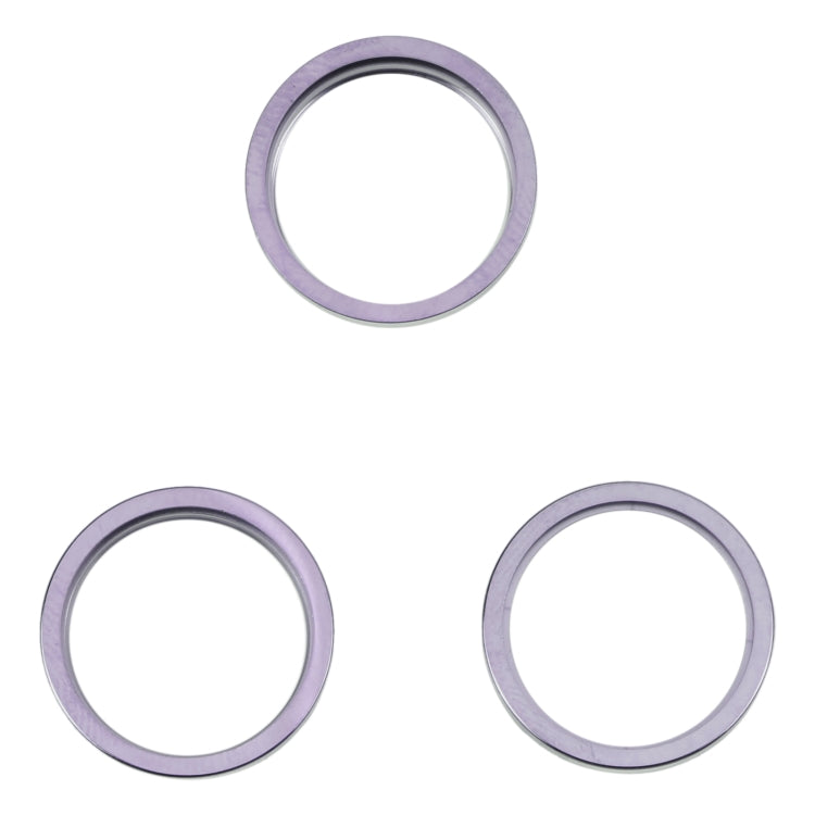 For iPhone 14 Pro 3PCS Rear Camera Glass Lens Metal Outside Protector Hoop Ring(Deep Purple) - Camera Series by PMc TechLife | Online Shopping South Africa | PMc TechLife | Buy Now Pay Later Mobicred