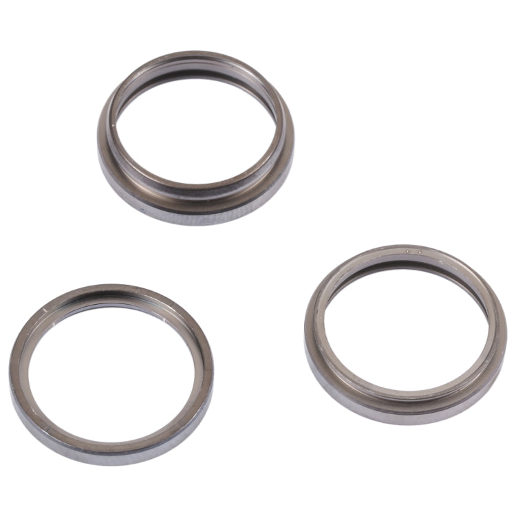 For iPhone 14 Pro 3PCS Rear Camera Glass Lens Metal Outside Protector Hoop Ring(Grey) - Camera Series by PMc TechLife | Online Shopping South Africa | PMc TechLife | Buy Now Pay Later Mobicred