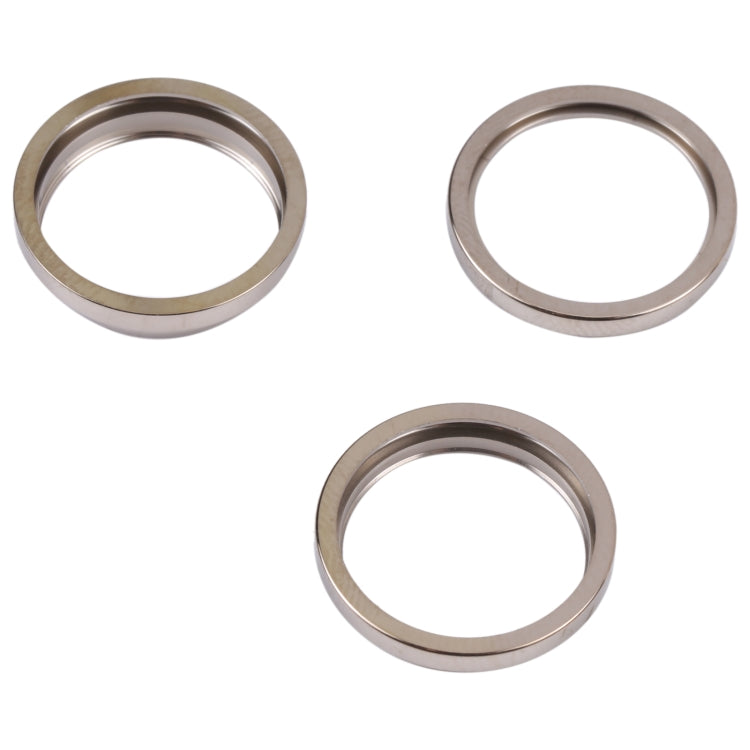 For iPhone 14 Pro 3PCS Rear Camera Glass Lens Metal Outside Protector Hoop Ring(Gold) - Camera Series by PMc TechLife | Online Shopping South Africa | PMc TechLife | Buy Now Pay Later Mobicred