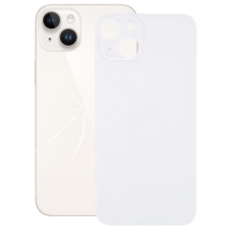 For iPhone 14 Plus Easy Replacement Big Camera Hole Glass Back Battery Cover(Silver) - Back Cover by PMc TechLife | Online Shopping South Africa | PMc TechLife | Buy Now Pay Later Mobicred