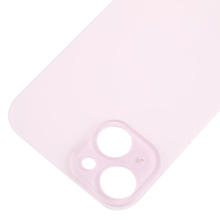 For iPhone 15 Easy Replacement Big Camera Hole Glass Back Battery Cover(Pink) - Back Cover by PMC TechLife | Online Shopping South Africa | PMC TechLife | Buy Now Pay Later Mobicred