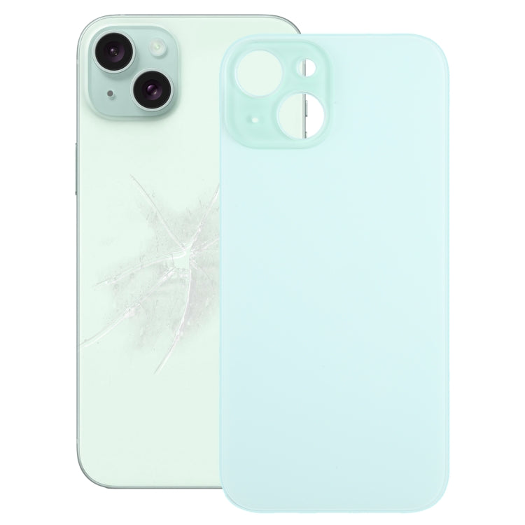 For iPhone 15 Easy Replacement Big Camera Hole Glass Back Battery Cover(Green) - Back Cover by PMC TechLife | Online Shopping South Africa | PMC TechLife | Buy Now Pay Later Mobicred