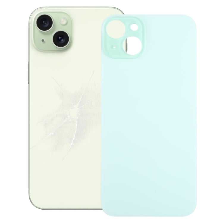 For iPhone 15 Plus Easy Replacement Big Camera Hole Glass Back Battery Cover(Green) - Back Cover by PMC TechLife | Online Shopping South Africa | PMC TechLife | Buy Now Pay Later Mobicred