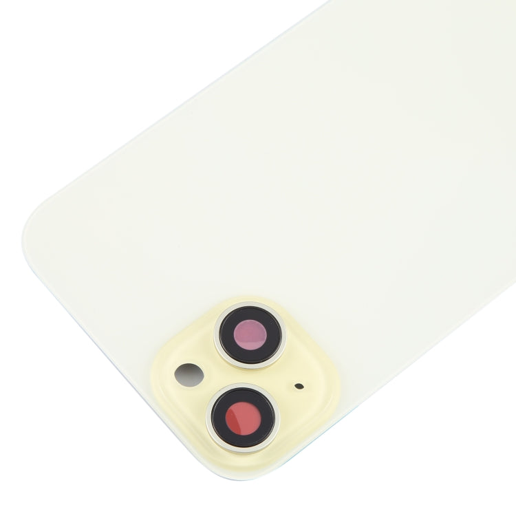 For iPhone 15 Plus Battery Back Cover with Camera Lens Cover + MagSafe Magnet(Yellow) - Back Cover by PMC TechLife | Online Shopping South Africa | PMC TechLife | Buy Now Pay Later Mobicred