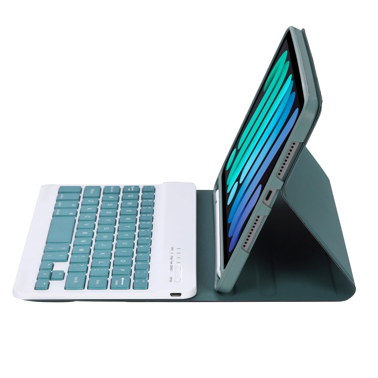 C06B Ultra-thin Candy Colors Bluetooth Keyboard Tablet Case for iPad mini 6, with Stand & Pen Slot (Dark Green) - For iPad mini by PMC TechLife | Online Shopping South Africa | PMC TechLife