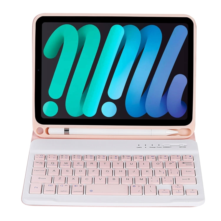 C06B Ultra-thin Candy Colors Bluetooth Keyboard Tablet Case for iPad mini 6, with Stand & Pen Slot (Pink) - For iPad mini by PMC TechLife | Online Shopping South Africa | PMC TechLife