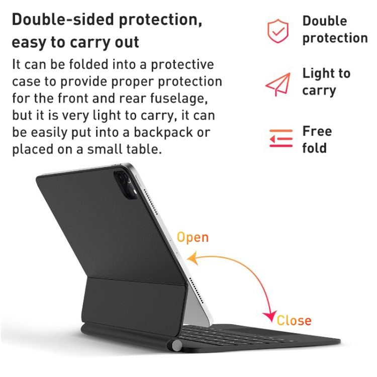 For iPad Air 2022 / 2020 T89 Magic Suspended Bluetooth Keyboard Leather Case(Black) - For iPad Air by PMC TechLife | Online Shopping South Africa | PMC TechLife