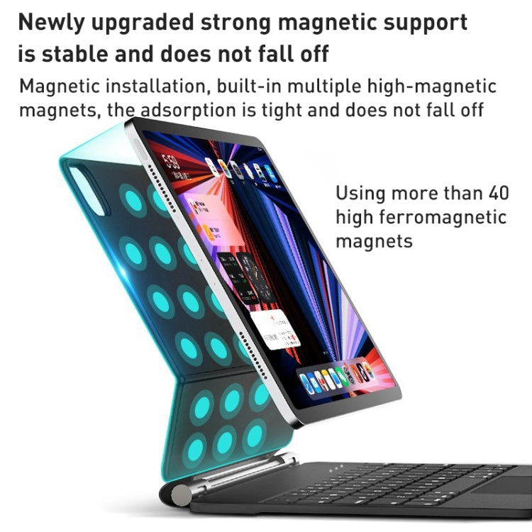 For iPad Air 2022 / 2020 T89 Magic Suspended Bluetooth Keyboard Leather Case(Black) - For iPad Air by PMC TechLife | Online Shopping South Africa | PMC TechLife