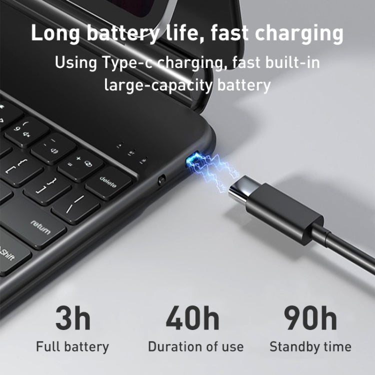 For iPad Air 2022 / 2020 T89 Magic Suspended Bluetooth Keyboard Leather Case(Black) - For iPad Air by PMC TechLife | Online Shopping South Africa | PMC TechLife