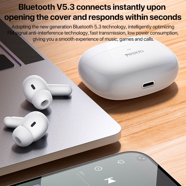 Yesido TWS28 ANC+ENC Dual Noise Reduction Smart TWS Wireless Bluetooth Earphone (White) - free shipping - PMC Jewellery - Order now!