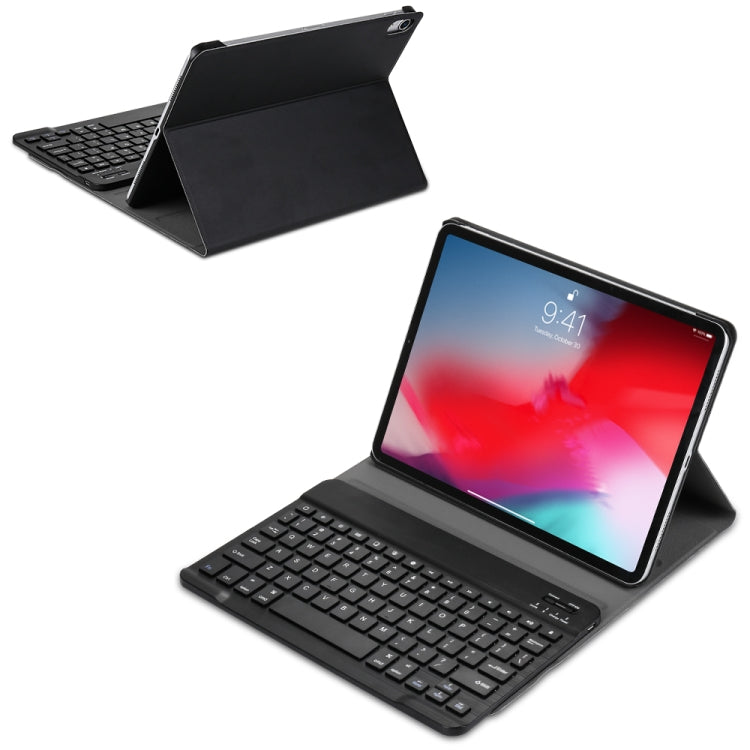 A11 Bluetooth 3.0 Ultra-thin ABS Detachable Bluetooth Keyboard Leather Tablet Case for iPad Pro 11 inch ���2018���, with Holder (Black) - For iPad Pro by PMC TechLife | Online Shopping South Africa | PMC TechLife
