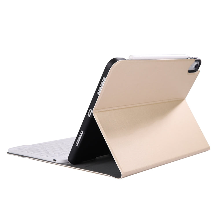 A11B Bluetooth 3.0 Ultra-thin ABS Detachable Bluetooth Keyboard Leather Tablet Case for iPad Air 4 / Air 5 / Pro 11 inch 2022 / 2021 / 2020 / 2018, with Pen Slot & Holder (Gold) - For iPad Pro by PMC Jewellery | Online Shopping South Africa | PMC Jewellery | Buy Now Pay Later Mobicred