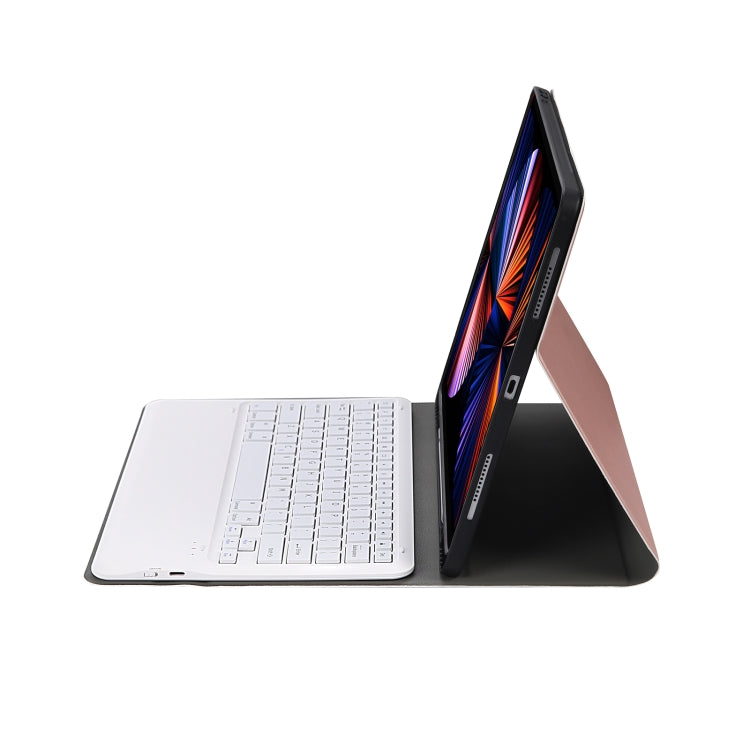A12B Bluetooth 3.0 Ultra-thin Detachable Bluetooth Keyboard Leather Tablet Case for iPad Air 13 2024 / 2025 / Pro 12.9 inch 2022 / 2021 / 2020 / 2018, with Pen Slot & Holder(Rose Gold) - For iPad Pro by PMC Jewellery | Online Shopping South Africa | PMC Jewellery | Buy Now Pay Later Mobicred