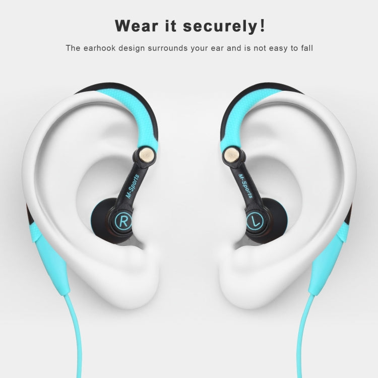 Mucro MB-232 Running In-Ear Sport Earhook Wired Stereo Headphones for Jogging Gym(Blue) - Sport Earphone by Mucro | Online Shopping South Africa | PMC TechLife | Buy Now Pay Later Mobicred
