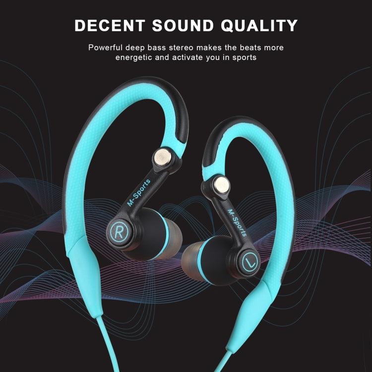 Mucro MB-232 Running In-Ear Sport Earhook Wired Stereo Headphones for Jogging Gym(Blue) - Sport Earphone by Mucro | Online Shopping South Africa | PMC TechLife | Buy Now Pay Later Mobicred