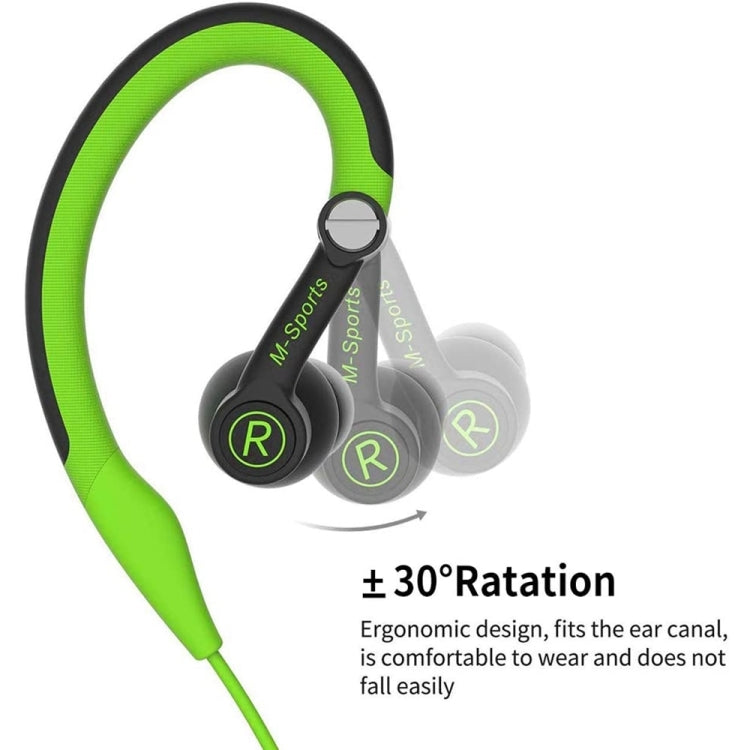 Mucro Type-C Plug In-Ear Sport Earhook Wired Stereo Headphones for Jogging Gym (Green) - free shipping - PMC Jewellery - Order now!