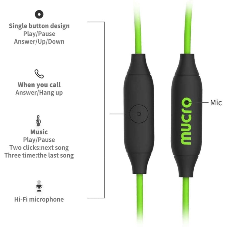 Mucro Type-C Plug In-Ear Sport Earhook Wired Stereo Headphones for Jogging Gym (Green) - free shipping - PMC Jewellery - Order now!