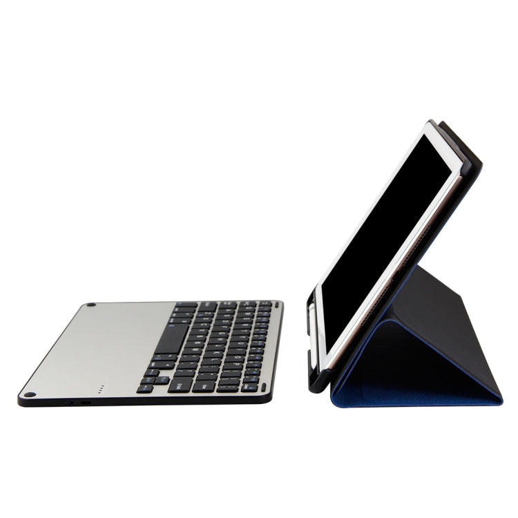 3018 Detachable Bluetooth 3.0 Aluminum Alloy Keyboard + Imitation Cloth Texture Leather Tablet Case for iPad Air / Air 2 / iPad Pro 9.7 inch, with Sleep / Water Repellent Function(Blue) - free shipping - PMC TechLife - Order now!