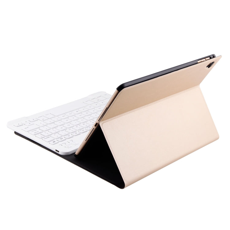 FT-1030 Bluetooth 3.0 ABS Brushed Texture Keyboard + Skin Texture Leather Tablet Case for iPad Air / Air 2 / iPad Pro 9.7 inch, with Three-gear Angle Adjustment / Magnetic / Sleep Function (Gold) - free shipping - PMC TechLife - Order now!