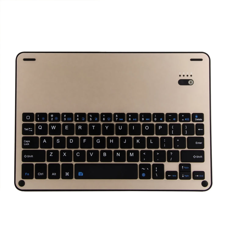 FT-1038E Detachable Bluetooth 3.0 Aluminum Alloy Keyboard + Lambskin Texture Leather Tablet Case for iPad Air / Air 2 / iPad Pro 9.7 inch, with Pen Slot / Water Repellent / Three-gear Angle Adjustment / Magnetic / Sleep Function (Gold) - For iPad Pro by PMC TechLife | Online Shopping South Africa | PMC TechLife