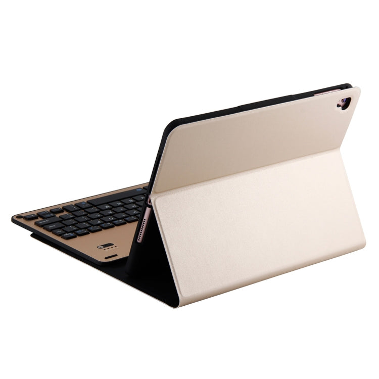 FT-1038E Detachable Bluetooth 3.0 Aluminum Alloy Keyboard + Lambskin Texture Leather Tablet Case for iPad Air / Air 2 / iPad Pro 9.7 inch, with Pen Slot / Water Repellent / Three-gear Angle Adjustment / Magnetic / Sleep Function (Gold) - For iPad Pro by PMC TechLife | Online Shopping South Africa | PMC TechLife