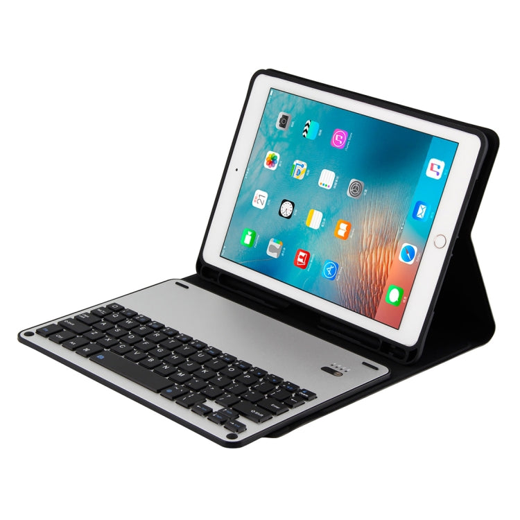 FT-1038E Detachable Bluetooth 3.0 Aluminum Alloy Keyboard + Lambskin Texture Leather Tablet Case for iPad Air / Air 2 / iPad Pro 9.7 inch, with Pen Slot / Water Repellent / Three-gear Angle Adjustment / Magnetic / Sleep Function (Blue) - free shipping - PMC TechLife - Order now!