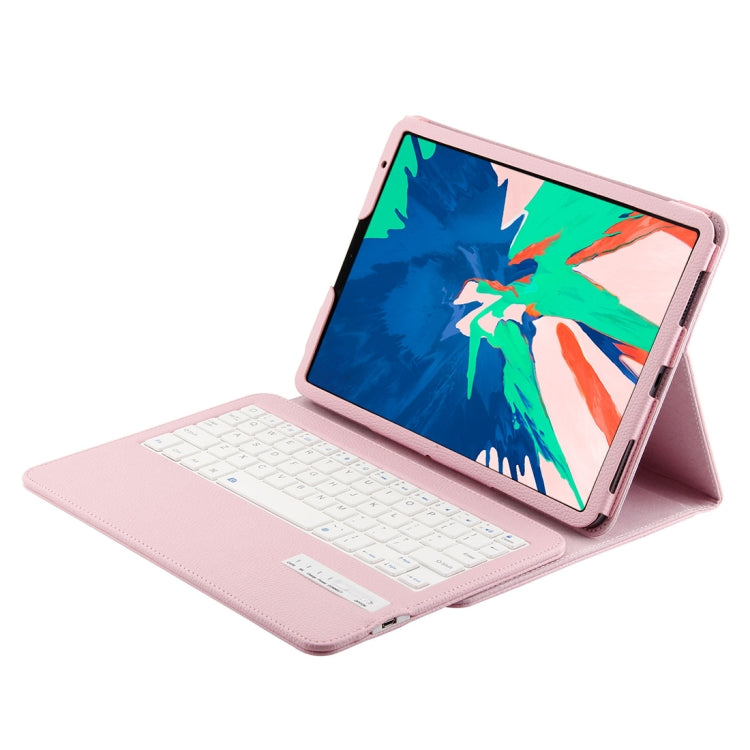 IP011 Detachable Bluetooth 3.0 ABS Keyboard + Litchi Texture Leather Tablet Case for iPad Pro 11 inch (2018), with Sleep Function (Pink) - For iPad Pro by PMC TechLife | Online Shopping South Africa | PMC TechLife