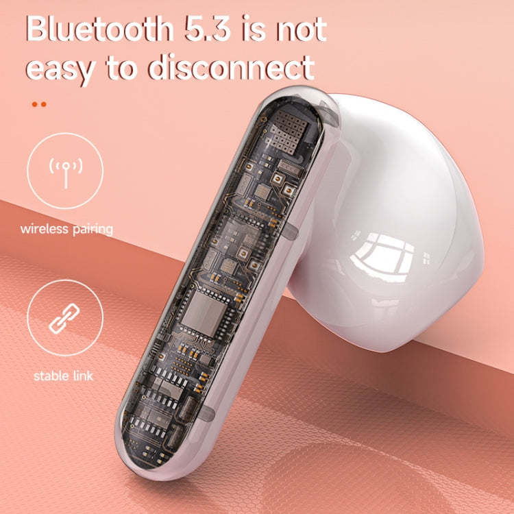 HXSJ Air-S28 TWS Bluetooth 5.3 True Wireless HiFi Stereo Make-up Mirror Earphones with Charging Case (Pink) - free shipping - PMC Jewellery - Order now!