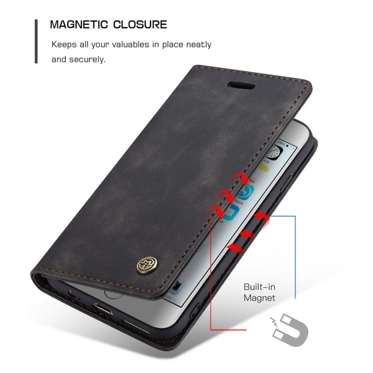 CaseMe-013 Multifunctional Retro Frosted Horizontal Flip Leather Case for iPhone 6 / 6s, with Card Slot & Holder & Wallet(Black) - free shipping - PMC Jewellery - Order now!