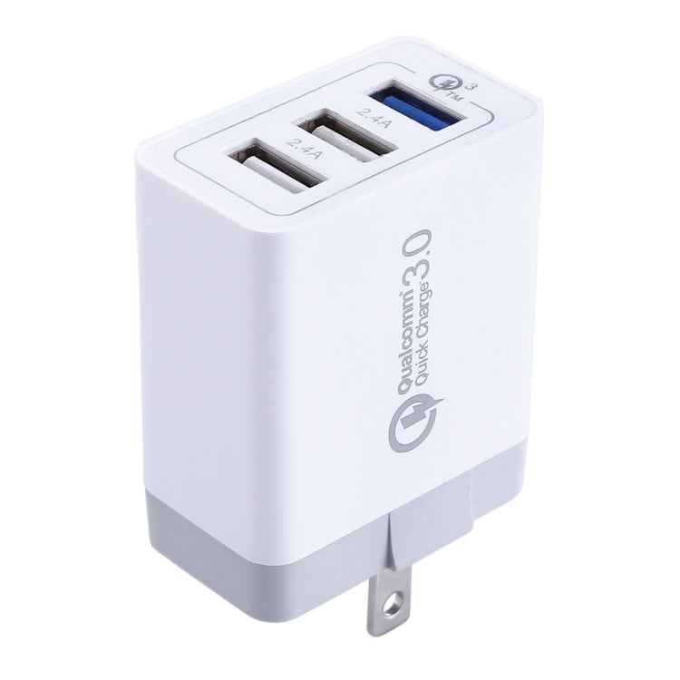 3 USB Ports (3A + 2.4A + 2.4A) Quick Charger QC 3.0 Travel Charger, US Plug, For iPhone, iPad, Samsung, HTC, Sony, Nokia, LG and other Smartphones - free shipping - PMC TechLife - Order now!