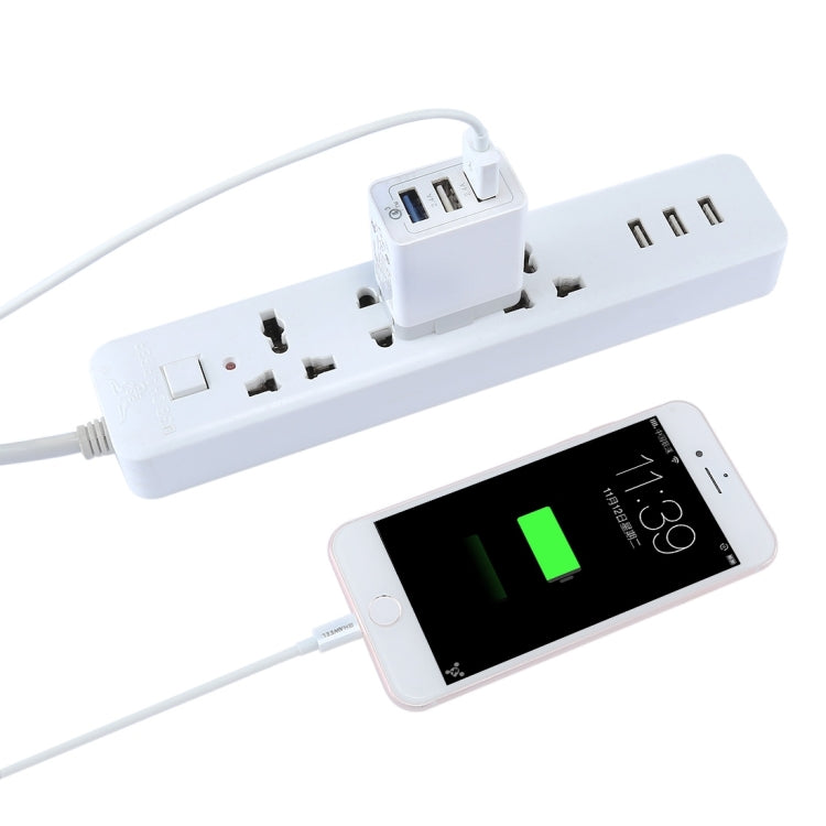 3 USB Ports (3A + 2.4A + 2.4A) Quick Charger QC 3.0 Travel Charger, US Plug, For iPhone, iPad, Samsung, HTC, Sony, Nokia, LG and other Smartphones - free shipping - PMC TechLife - Order now!