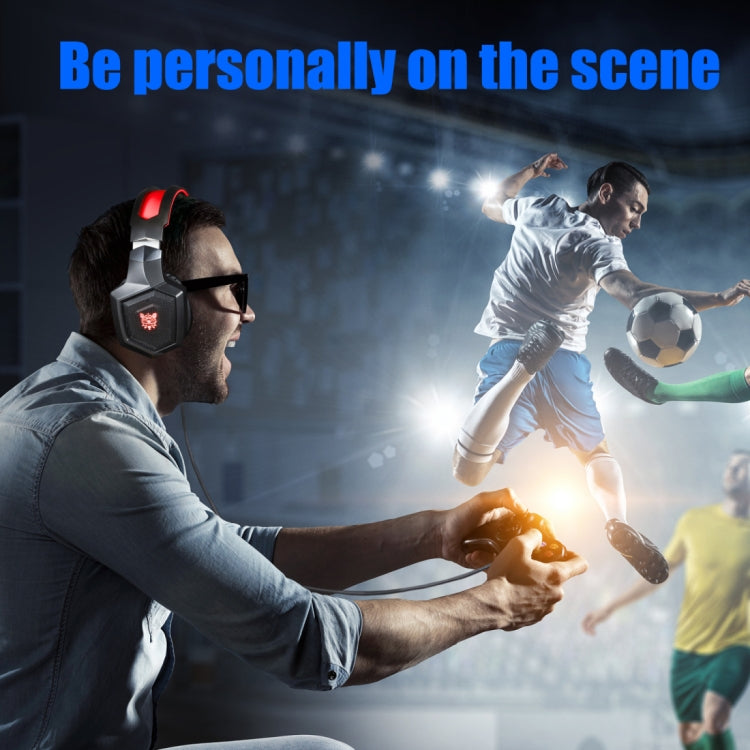 ONIKUMA K8 Over Ear Bass Stereo Surround Gaming Headphone with Microphone & LED Lights(Red) - free shipping - PMC Jewellery - Order now!