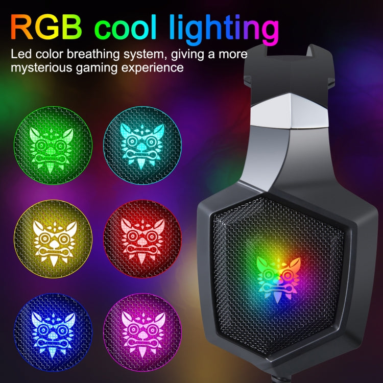 ONIKUMA K8 Over Ear Bass Stereo Surround Gaming Headphone with Microphone & RGB Color Changing Lights(Black) - free shipping - PMC Jewellery - Order now!