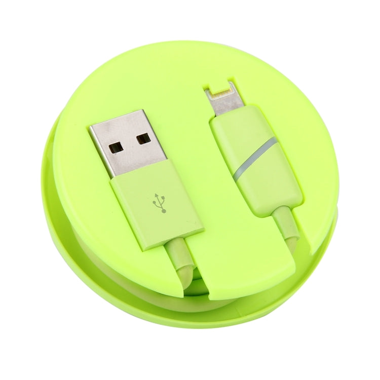 1m Circular Bobbin Gift Box Style 8 Pin to USB Data Sync Cable with Indicator for iPhone, iPad(Green) - free shipping - PMC Jewellery - Order now!