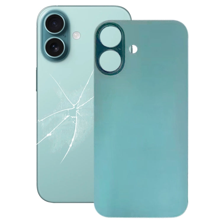 For iPhone 16 Easy Replacement Big Camera Hole Glass Back Battery Cover(Green) - Back Cover by PMC Jewellery | Online Shopping South Africa | PMC Jewellery | Buy Now Pay Later Mobicred