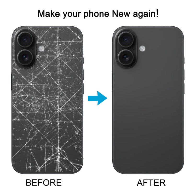 For iPhone 16 Battery Back Cover with Camera Lens Cover(Black) -  by PMC TechLife | Online Shopping South Africa | PMC TechLife | Buy Now Pay Later Mobicred