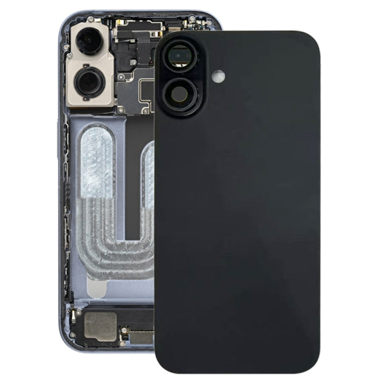 For iPhone 16 Plus Battery Back Cover with Camera Lens Cover(Black) -  by PMC TechLife | Online Shopping South Africa | PMC TechLife | Buy Now Pay Later Mobicred