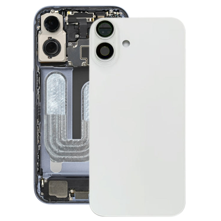 For iPhone 16 Plus Battery Back Cover with Camera Lens Cover(White) - free shipping - PMC TechLife - Order now!