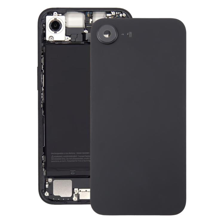 For iPhone 16e Glass Battery Back Cover with Camera Lens Cover(Black) - free shipping - PMC TechLife - Order now!