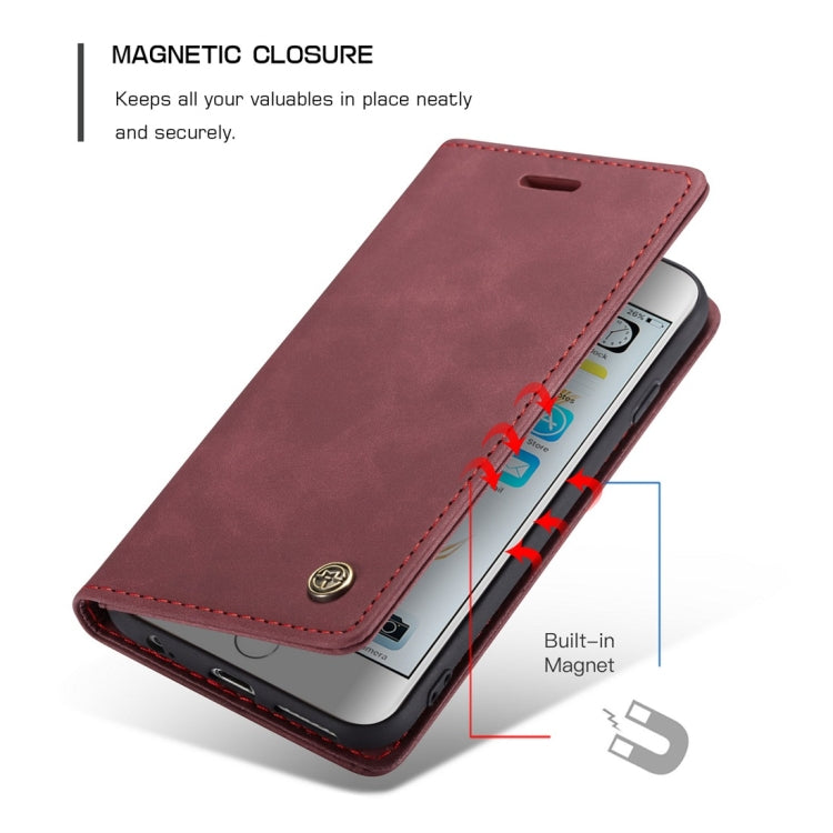 CaseMe-013 Multifunctional Retro Frosted Horizontal Flip Leather Case for iPhone 6 Plus / 6s Plus, with Card Slot & Holder & Wallet(Wine Red) - More iPhone Cases by CaseMe | Online Shopping South Africa | PMC Jewellery | Buy Now Pay Later Mobicred