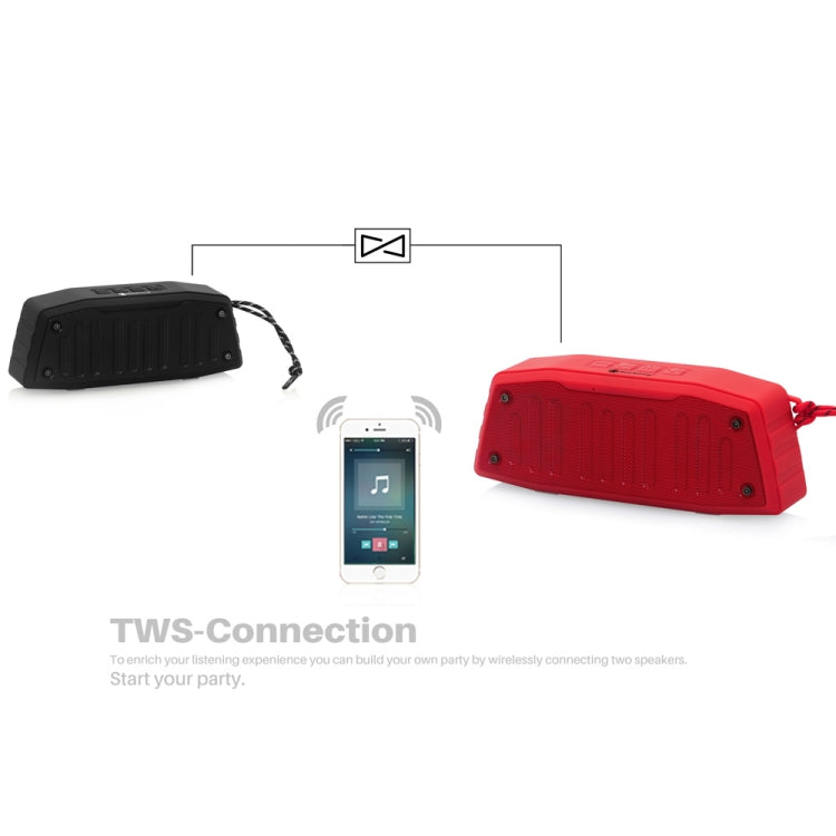 NewRixing NR-4019 Outdoor Portable Bluetooth Speaker with Hands-free Call Function, Support TF Card & USB & FM & AUX (Red) - free shipping - PMC Jewellery - Order now!