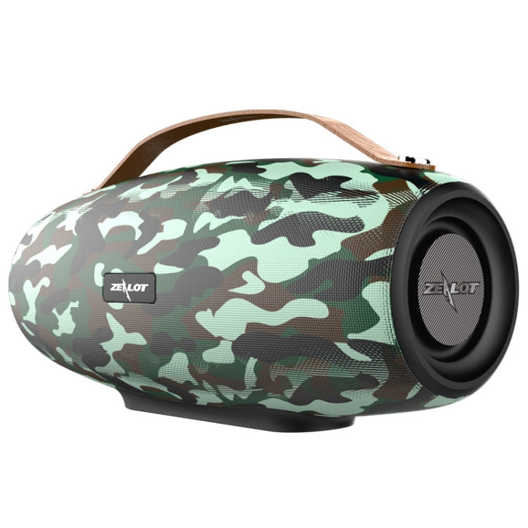 ZEALOT S27 Multifunctional Bass Wireless Bluetooth Speaker, Built-in Microphone, Support Bluetooth Call & AUX & TF Card & 1x93mm + 2x66mm Speakers(Camouflage Green) - free shipping - PMC Jewellery - Order now!