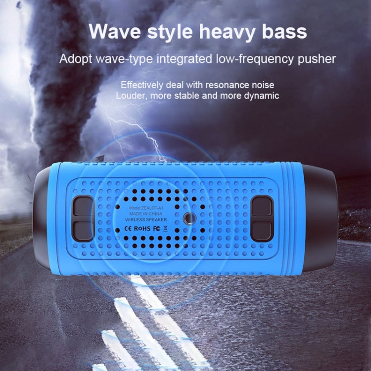 ZEALOT A1 Multifunctional Bass Wireless Bluetooth Speaker, Built-in Microphone, Support Bluetooth Call & AUX & TF Card & LED Lights (Blue) - free shipping - PMC Jewellery - Order now!