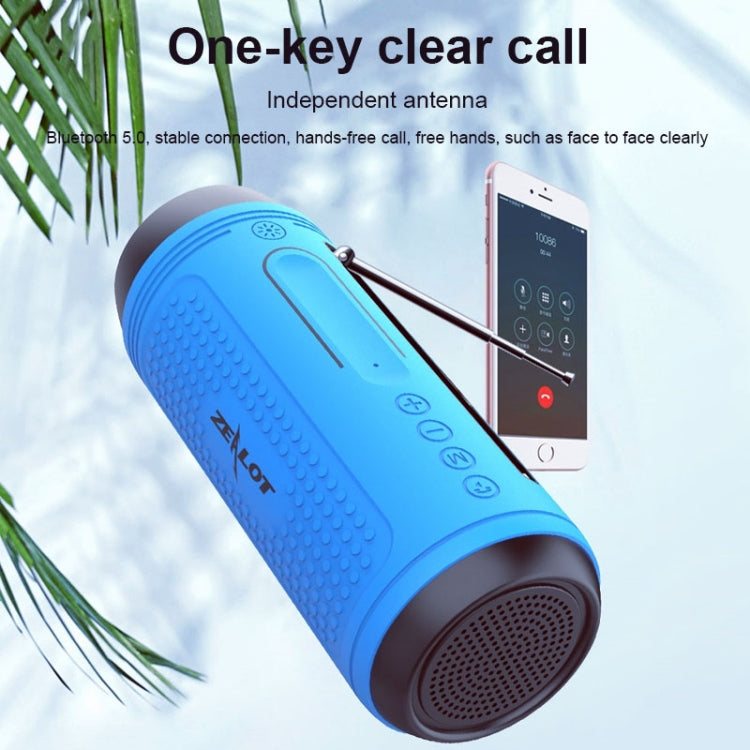 ZEALOT A1 Multifunctional Bass Wireless Bluetooth Speaker, Built-in Microphone, Support Bluetooth Call & AUX & TF Card & LED Lights (Blue) - free shipping - PMC Jewellery - Order now!