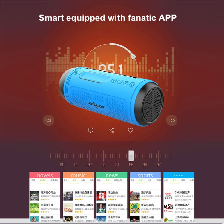 ZEALOT A1 Multifunctional Bass Wireless Bluetooth Speaker, Built-in Microphone, Support Bluetooth Call & AUX & TF Card & LED Lights (Red) - free shipping - PMC Jewellery - Order now!