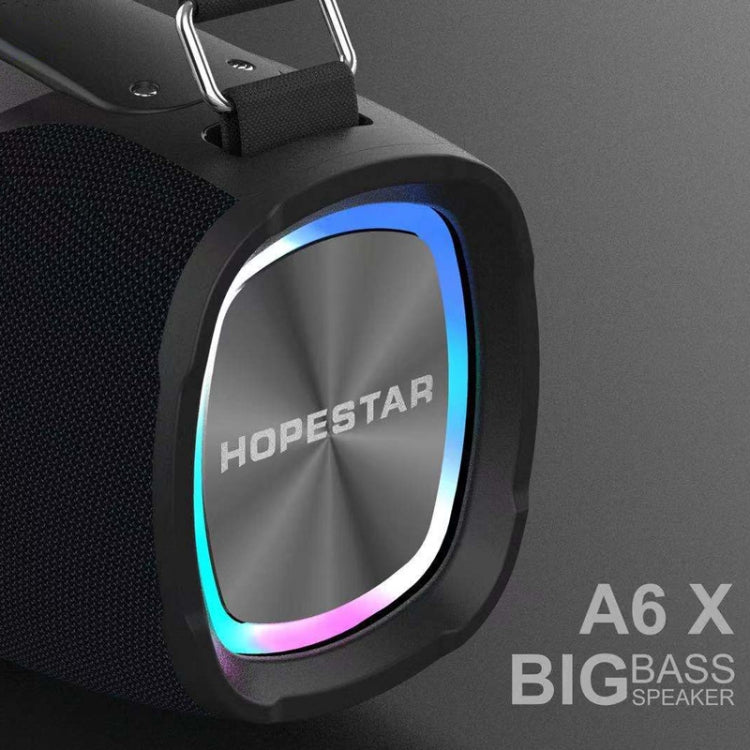 HOPESTAR A6X TWS Portable Outdoor Bluetooth Speaker with Colorful Music Lights, Support Power Bank & Hands-free Call & U Disk & TF Card & 3.5mm AUX(Black) - free shipping - PMC Jewellery - Order now!