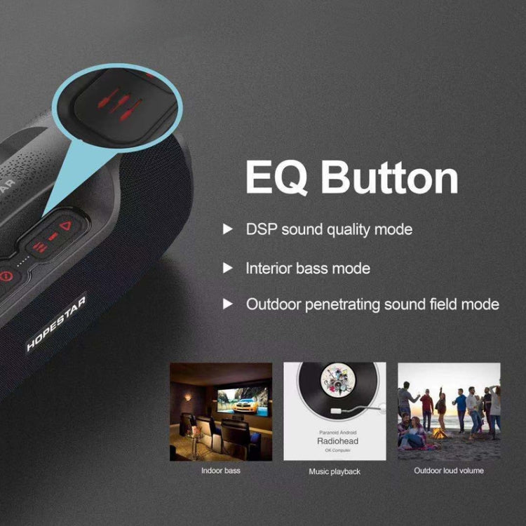 HOPESTAR A6X TWS Portable Outdoor Bluetooth Speaker with Colorful Music Lights, Support Power Bank & Hands-free Call & U Disk & TF Card & 3.5mm AUX(Black) - free shipping - PMC Jewellery - Order now!