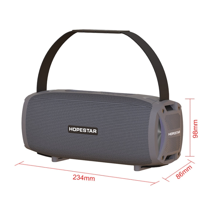 HOPESTAR H24 Pro TWS Portable Outdoor Waterproof Woven Textured Bluetooth Speaker with Rhythm Light, Support Hands-free Call & U Disk & TF Card & 3.5mm AUX & FM (Grey) - free shipping - PMC Jewellery - Order now!