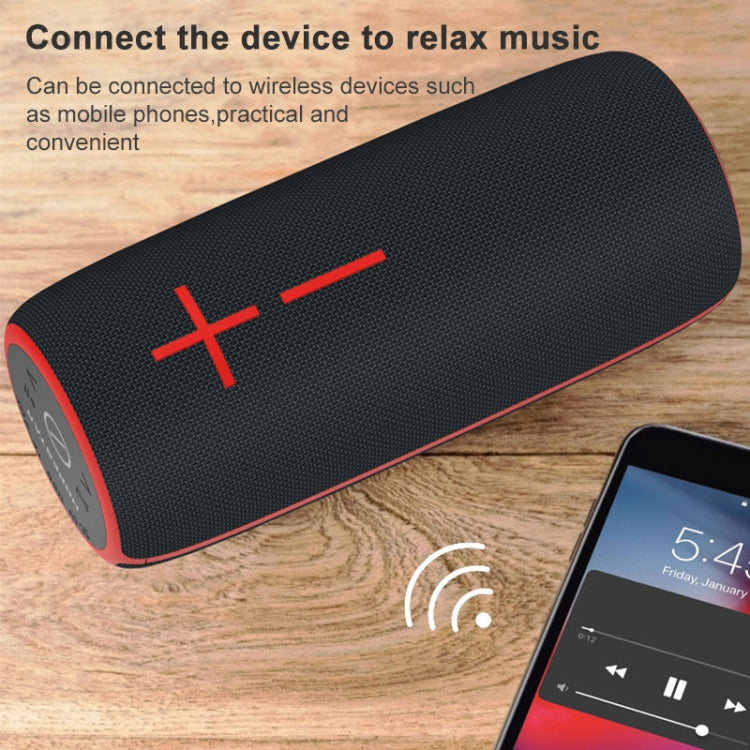 HOPESTAR P21 TWS Portable Outdoor Waterproof Woven Textured Bluetooth Speaker, Support Hands-free Call & U Disk & TF Card & 3.5mm AUX & FM (Black) - free shipping - PMC Jewellery - Order now!