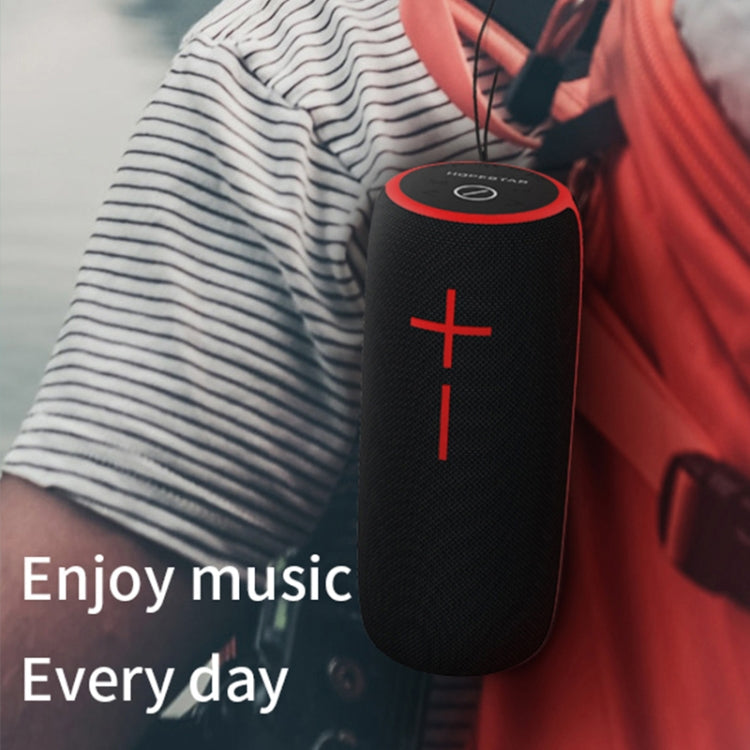 HOPESTAR P21 TWS Portable Outdoor Waterproof Woven Textured Bluetooth Speaker, Support Hands-free Call & U Disk & TF Card & 3.5mm AUX & FM (Black) - free shipping - PMC Jewellery - Order now!
